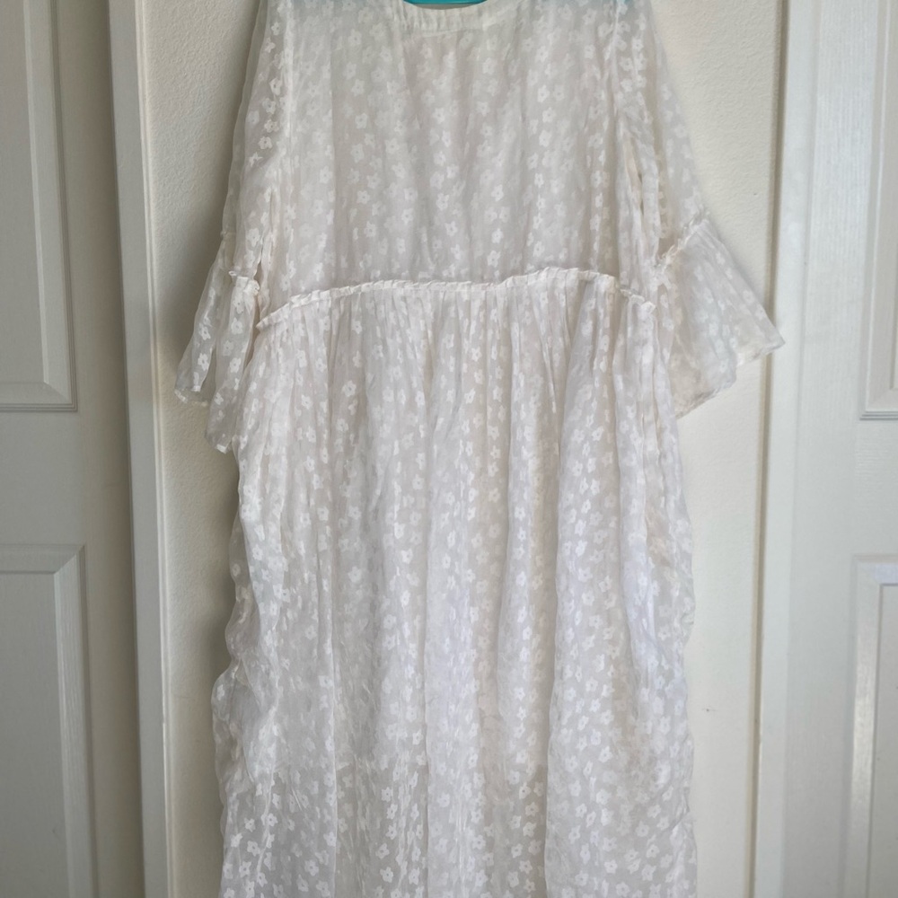 Gauze dress white dream large size